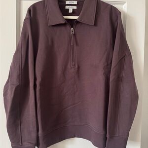 COS Men's Plum Half-Zip Sweatshirt